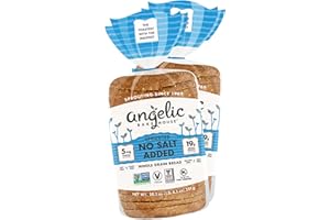 Angelic Bakehouse No Added Salt Sprouted Whole Grain Bread 2-Pack (20.5-oz.) - Non-GMO, Vegan and Kosher (2 Loaves), Tan