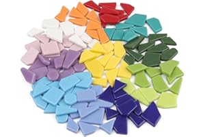 Youway Style Glass Mosaic Tiles for Crafts Bulk,200g Broken Mosaic Glass Pieces for Garden Mosaic Crafts,DIY Mosaic Supplies,Holiday & Christmas Mosaic Decorations