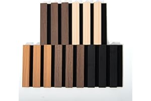 Art3d 5-Pack Acoustic Wood Slat Wall Panel Sample - 5.9 x 4.7 Inch Sound Absorbing Panels, 5 Colors