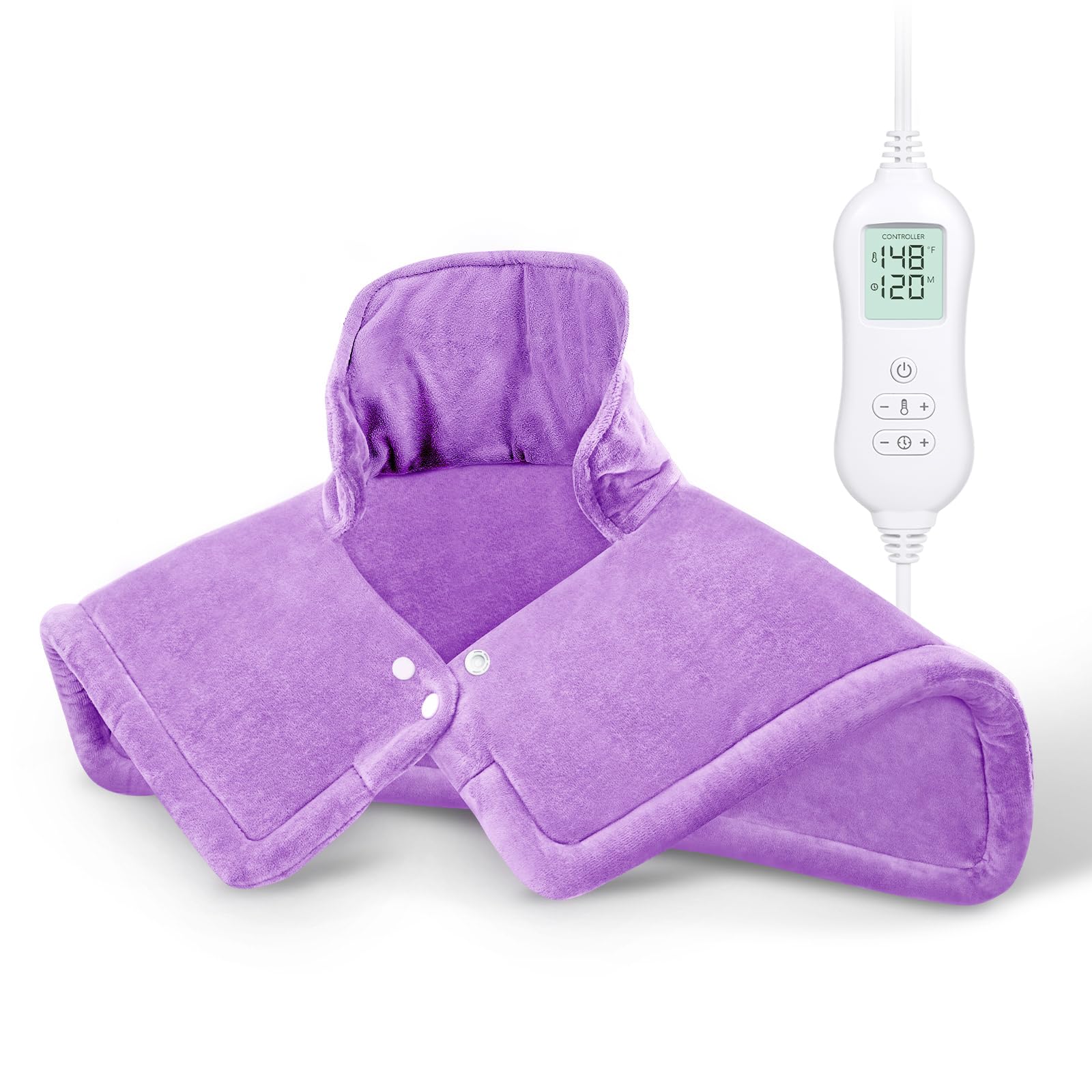Photo 1 of NOWWISH Heating Pad for Neck and Shoulders Pain Relief, 2lb Weighted Electric Heating Pad with 10 Heat Levels and Auto Shut Off, Large Heated Wrap, Birthday Gifts for Women Mom Wife, 17"x23", Purple