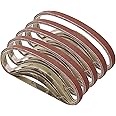 Hoypeyfiy 3/8"x13" Sanding Belts, Premium Calcined Aluminum Oxide Grain Sandpaper, Sanding Belts Assortment for Air Belt Sand