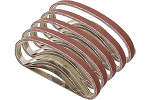 Hoypeyfiy 3/8"x13" Sanding Belts, Premium Calcined Aluminum Oxide Grain Sandpaper, Sanding Belts Assortment for Air Belt Sand