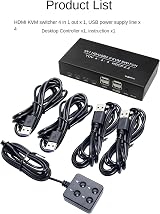 XYKJOBC 4x1 HDMI USB KVM Switch 4K HDCP2.2 Keyboard Mouse Monitor PC Splitter view 9