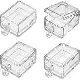 4 Pcs Push Button On-Off Cover, Clear Hinged Guard for Boat Toggle, Anti-misoperation Shield with Adhesive Backing, Protection for Wall/Industrial Switches (Rectangular)