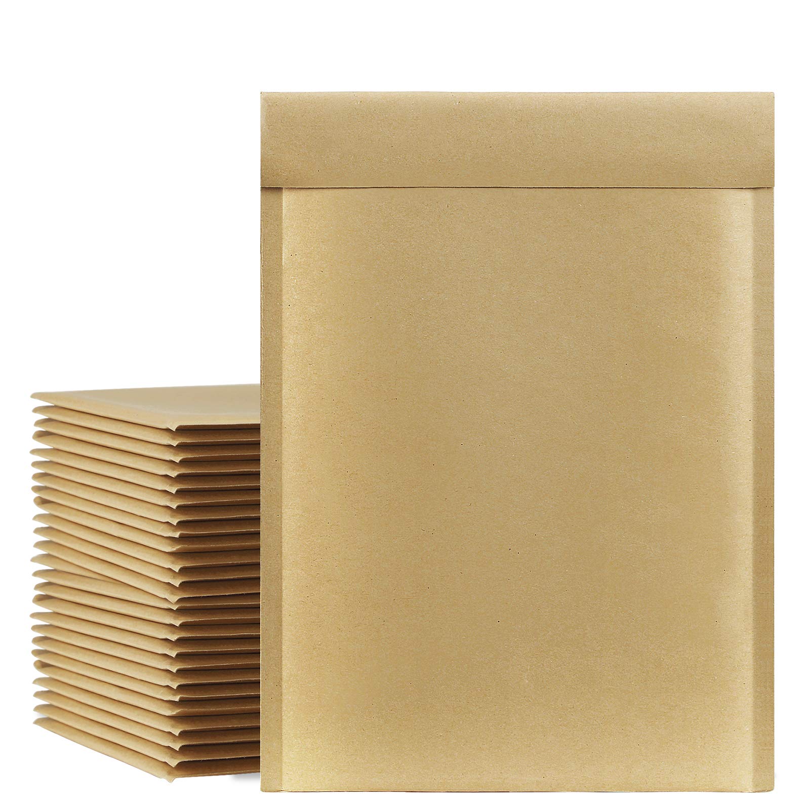 Photo 1 of UCGOU Natural Kraft Bubble Mailers 10.5x16 Inch 25 Pack Usable Size 10.5x15 Brown Padded Envelopes #5 Large Packages Self Sealing Tear Resistant Boutique Bulk Shipping Bag for Clothes Book and More