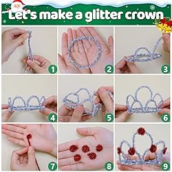 Iooleem 200pcs Red Glitter Pipe Cleaners, Glitter