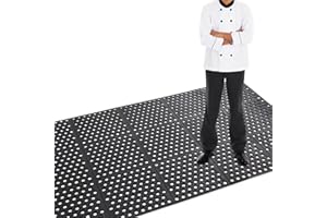ybaymy Commercial Drainage Mat 83"x36" Anti-Fatigue Rubber Mat Non-Slip Doormat Wet Area Flooring Mat with Drainage Hole 0.4”