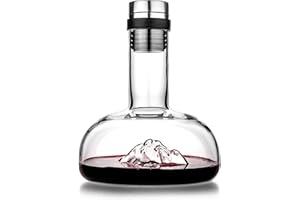 Luxbe - Wine Decanter Aerator 54-Ounces - Crystal Glass - Lead Free - Premium Carafe with Accessories for Red Wine Decanting