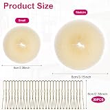 URAQT Hair Donut Bun Maker Set 4 Pcs with 30 Pins Blonde Chignon DIY view 3
