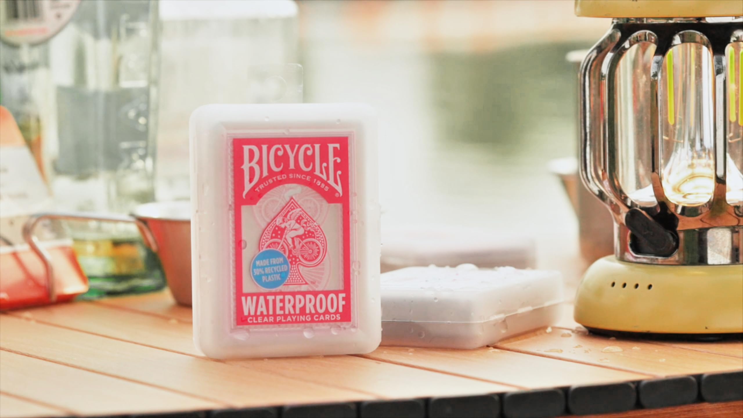 Bicycle Waterproof Red Playing Cards, Clear Plastic Playing Cards, Made from 30% Recycled Plastic, Perfect for Pool Games, Beach Trip, or Party Games