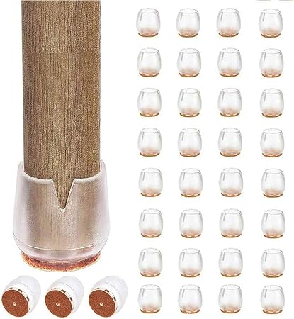 32pcs Chair Leg Caps Furniture Leg Pads Silicone Floor Protectors