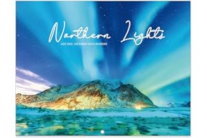 LEMOME HOME Calendar 2025-2026 Wall - 2025-2026 Calendar, July 2025 - December 2026, 8.5" x 11", 18 Months Wall Calendar with Unruled Blocks (1.5" x 1.4") + Thick Paper + Julian Date - Northern lights