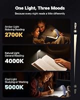 86lux Book Light Clip On LED Reading Light 3 Color Temp USB-C 80h Purple view 3