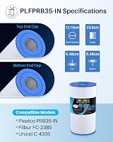 POOLPURE 35 sq.ft Spa Filter Drop-In for Pleatco PRB35-IN Unicel C-4335 5x9 view 2