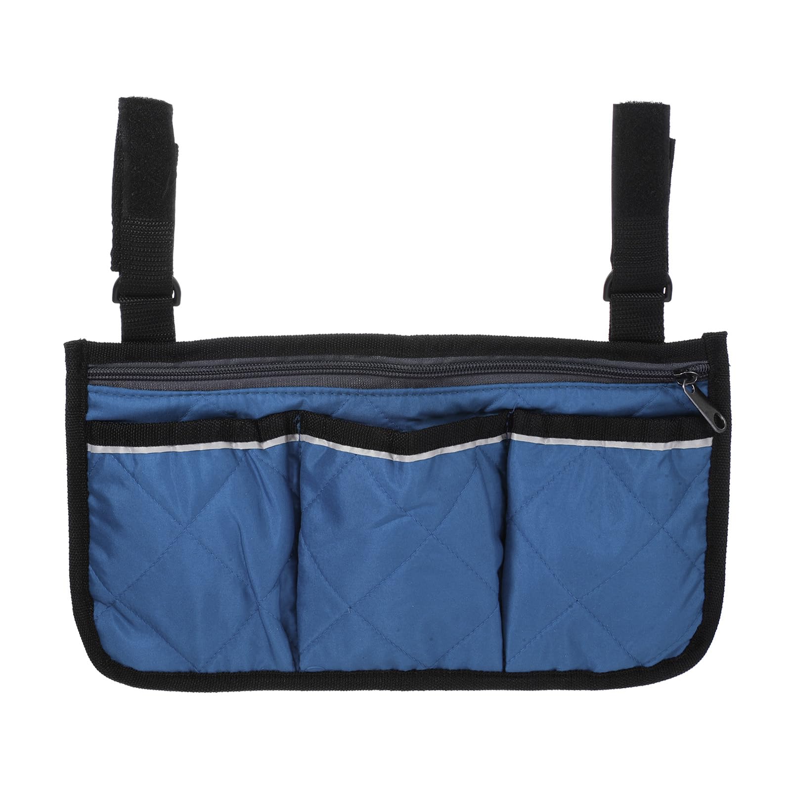 PATIKIL Beach Chair Armrest Bag, Waterproof Beach Chair Hanging Storage Pouch Arm Rest Magazine Snack Bag with 4 Pockets for Camping Outdoors, Dark Blue