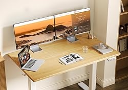 Claiks Bamboo Electric Standing Desk, Adjustable