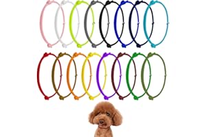 16pcs Puppy ID Collars, Soft Polyester Adjustable Whelping Collars Newborn Puppy Identification Collars Kitten Collars Whelpi