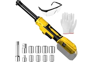 3/8" Cordless Ratchet Wrench Set for DE Walt 20V MAX Battery, 60Ft-Lbs Torque, 0-400 RPM Brushless Motor, Variable Speed Powe