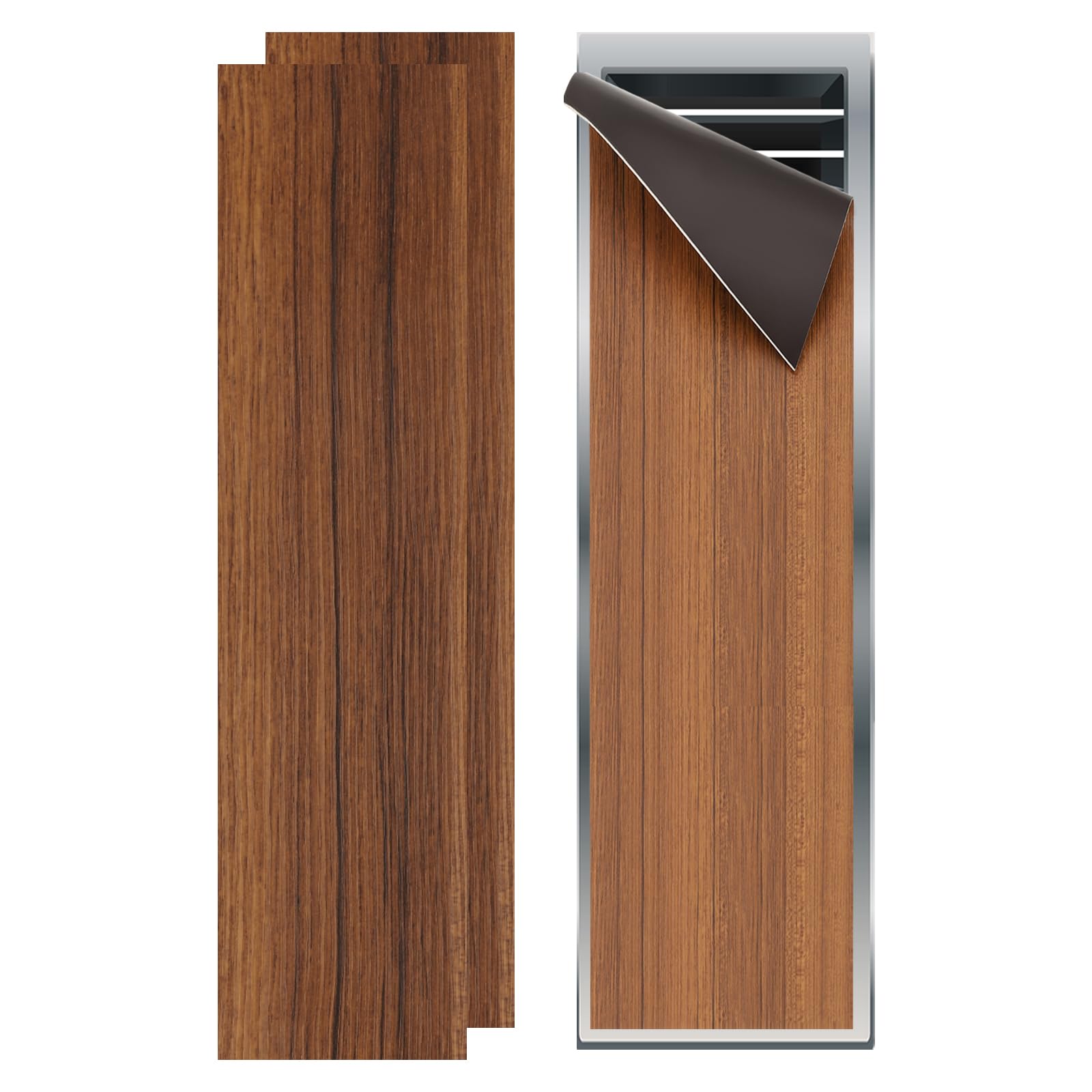 PATIKIL 14"x3.5" Magnetic Vent Cover, 2 Pack Floor Wall Air Registers Cover High Strength Magnetic Vent Blocker for Home RV HVAC Fireplace Furnace, Wood Grain Color