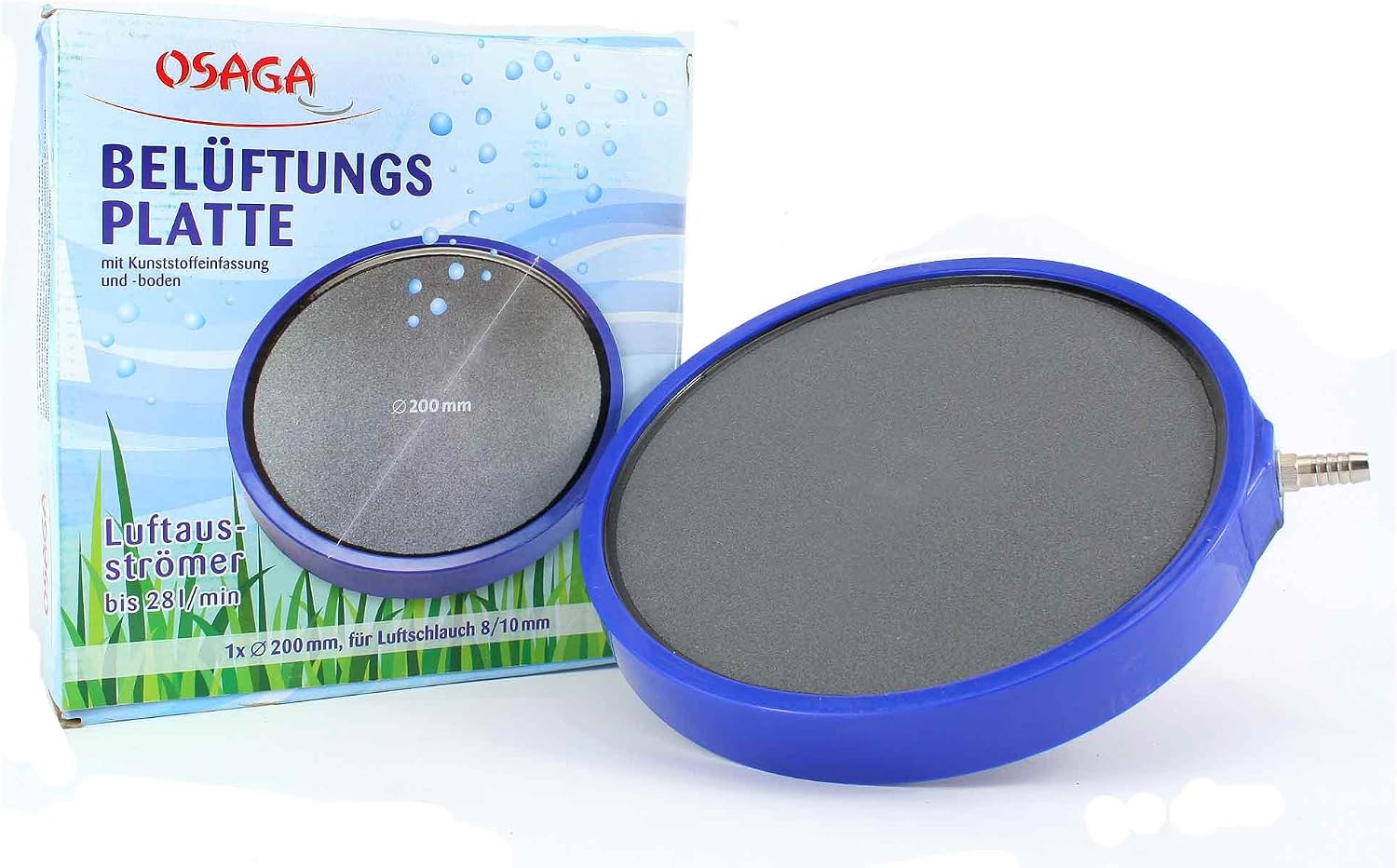 Osaga Airstone Air Stone Disc, 20 cm, Belüfer Sheet for Aquarium and Pond Ventilation