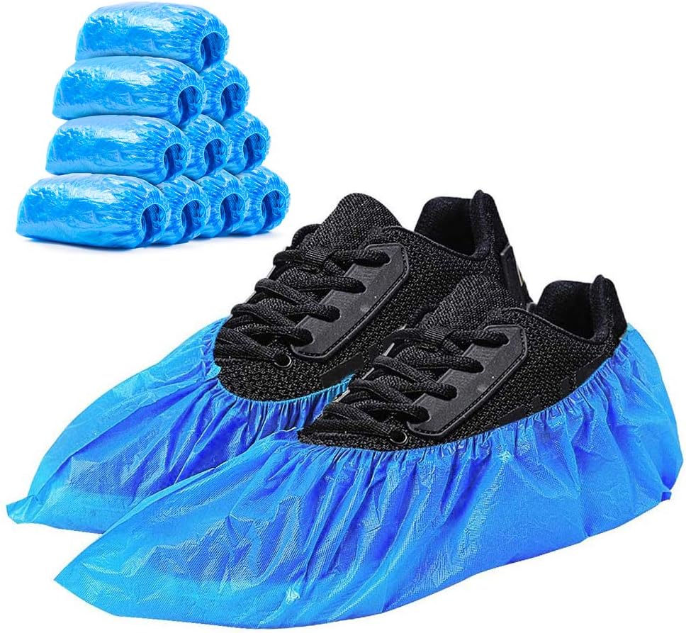 100 disposable blue shoe covers for protecting carpets, floors, shoes ...