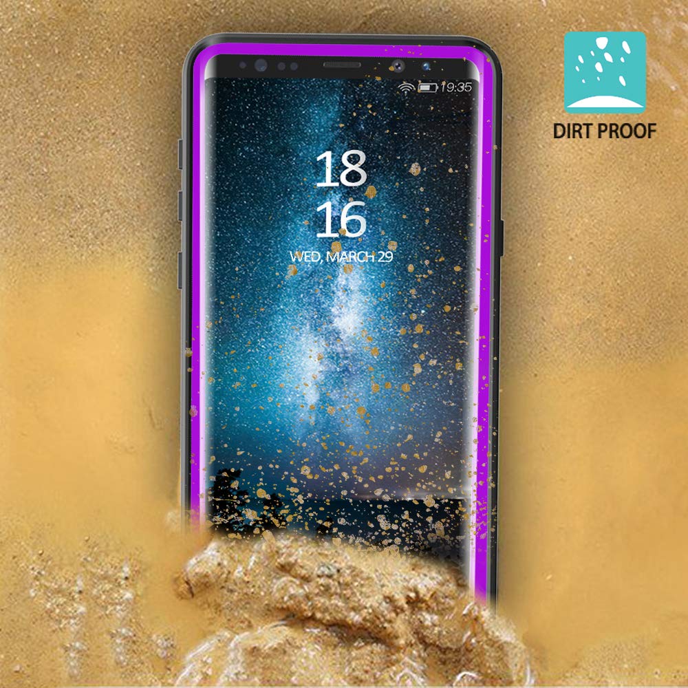 Samsung Galaxy Note 9 Waterproof Case,IP68 Certified Full Sealed Built-in Screen Protector Underwater Photo Swimming Protective Case for Outdoor Sports, Shockproof, Snowproof, Dirtproof (Purple)
