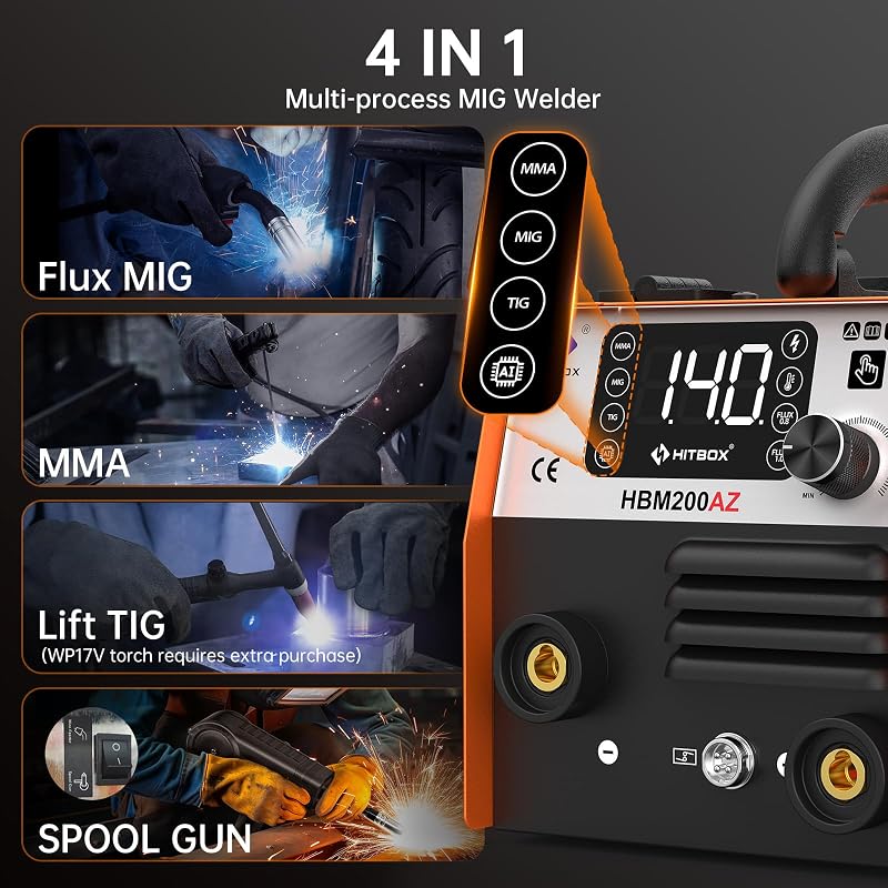 4-in-1 MIG-Schweißgerät IGBT-Inverter Gas/Ohne Gas ARC Lift-TIG