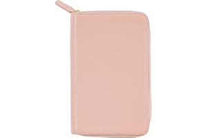 Moterm Zippered Leather Cover for Weeks - Fits Hobonichi Weeks and Weeks Mega (Pebbled-Dusty Rose)