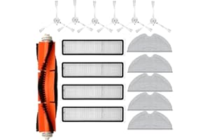 WEJOJEFO Accessories Kit for Dreame D9,D9 max,D9 pro,L10,L10 pro Dreametech D9 Vacuum Cleaner, 1 Main Brush,4 Hepa Filter,6 Side Brush,5 Mop Cloth Replacement Spare Parts