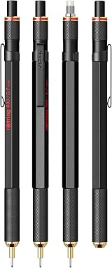 rOtring 800 Mechanical Pencil HB 0.7 mm Black Metal Barrel view 3
