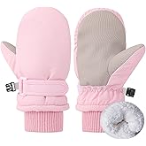 Wojgzon Baby Infant Todder Winter Waterproof Snow Mittens for 6-24Months, Kids Thick Lining Warm Gloves For Cold Weather