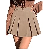 SOLY HUX Women's Pleated Skirt High Waisted A Line Casual Mini Skirts