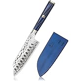 Cangshan KITA Series 5-Inch Santoku Knife with Sheath, High Carbon X-7 Damascus Steel, 503886