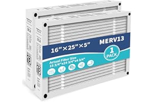 19L16 Air Filter Replacement 16x25x5 Compatible with Lennox 19L16 HCF16-13 Healthy Climate, MERV 13 Furnace HVAC Foldable,2 P