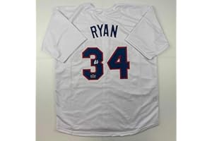 HOFSM.COM HALL OF FAME SPORTS MEMORABILIA Facsimile Autographed Nolan Ryan Texas White Reprint Laser Auto Baseball Jersey Size Men's XL
