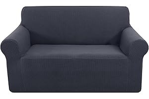 U-NICE HOME Loveseat Cover Stretch Couch Cover Sofa Cover Sofa Slipcover Furniture Protector for 2 Cushion Couch Sofa Pet Friendly(Loveseat, Dark Grey)