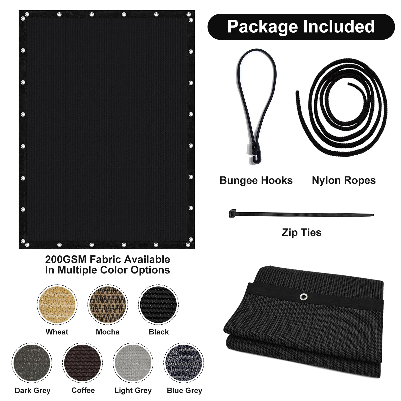 Artpuch 90% Sun Shade Cloth, 8 x 10 FT Pergola