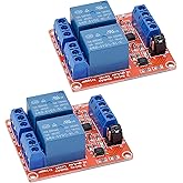 [2-Pack] DC 5V Relay Module 2-Channel Relay Switch with Optocoupler Isolation High/Low Level Trigger