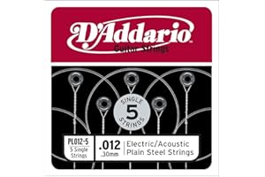 String Bulk D'Addario PL012-5 Hi Carbon Steel 5-Pack