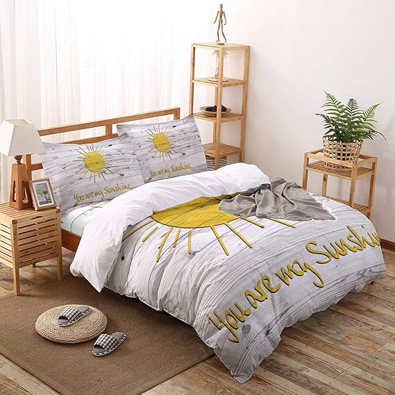 4pcs Duvet Cover Set You're My Sunshine Lightweight Easy Care Bedding