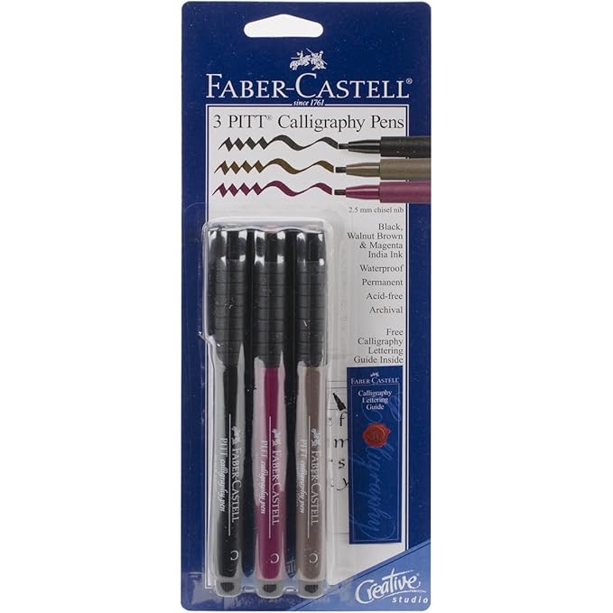 FaberCastell PITT Calligraphy Pens Chisel Tip, 2.5mm (800077)