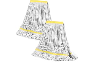 Looped End Commercial Industrial Mop Replacement Head, Heavy Duty String Wet Refill Mop Head for Commercial Industrial Grade 