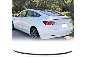 KKoneAuto Model 3 Spoiler Compatible with 2017-2023 Rear Trunk Spoiler Rear Trunk Lip Tail Lid Tail Spoiler Lip Spoiler Wing OEM Style Fits for Model 3, Gloss Black