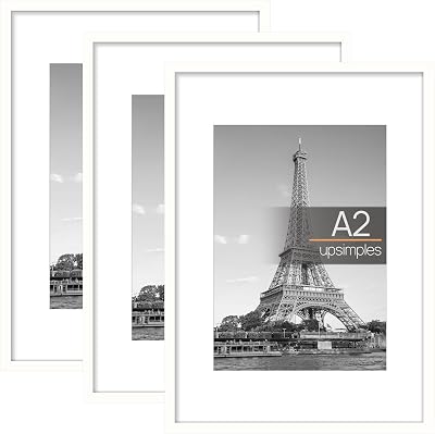upsimples A2 Picture Frame 3 Pack White 42 x 59.4 cm with Matless Option