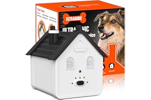 AUBNICO Anti Barking Device, 3 Levels Ultrasonic Dog Barking Control Devices & Dog Behavior Training Tools, 50 FT Outdoor Waterproof Bark Box for Dog All Size, Upgrade-Black