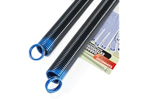 KaiMinDogz Pair of 90lb. Heavy Duty Garage Door Extension Springs Stretch Springs, 25" Long,Double Loop Ends, High Precision Electrophoresis Black Coated, MIN 16,000 Cycles, for 7ft High Garage Doors
