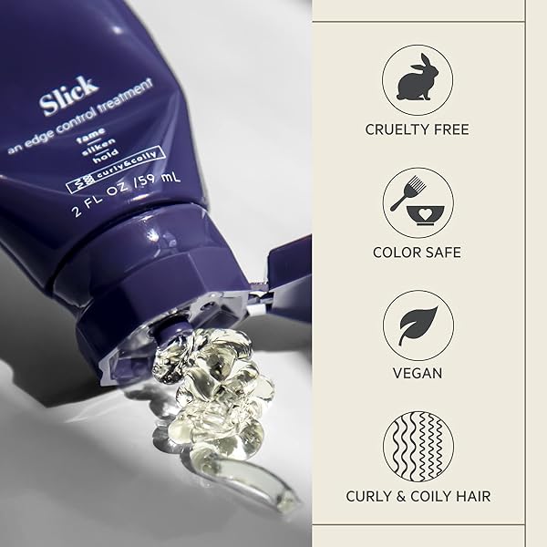 TPH BY TARAJI SLICK EDGE CONTROL TREATMENT WITH CASTOR OIL | SILKY STYLE CREAM FOR COILY & CURLY HAIR EDGES, BABY HAIRS | CRUELTY-FREE, VEGAN FOR BLACK HAIR, WOMEN & MEN, 2 FL OZ