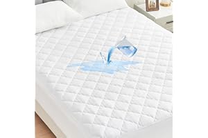 QUIETSEA Full Size Mattress Pad Waterproof Full Size Mattress Protector Breathable Soft, Noiseless Quilted Fitted Mattress Cover Fits up to 21" Deep, 54"x75"