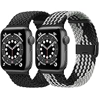 VANDE Compatible with Apple Watch Band 38mm 40mm 42mm 44mm, Adjustable Braided Stretchy Sports Wristband for iWatch…
