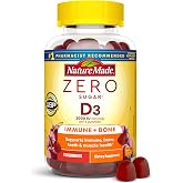 Nature Made Zero Sugar Vitamin D3 2000 IU (50mcg) per Serving, 110 Gummies | Vitamin D3 2000 IU (50 mcg) per Serving, for Bone and Immune Health Support, Aspartame Free, Cherry Flavor, 55 Day Supply